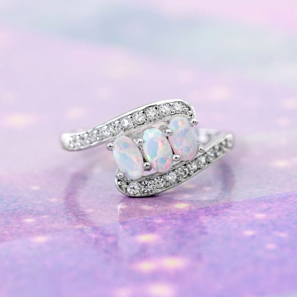 Opal Ring, size 7, 925 Sterling Silver Charmed Aroma - Picture 5 of 6